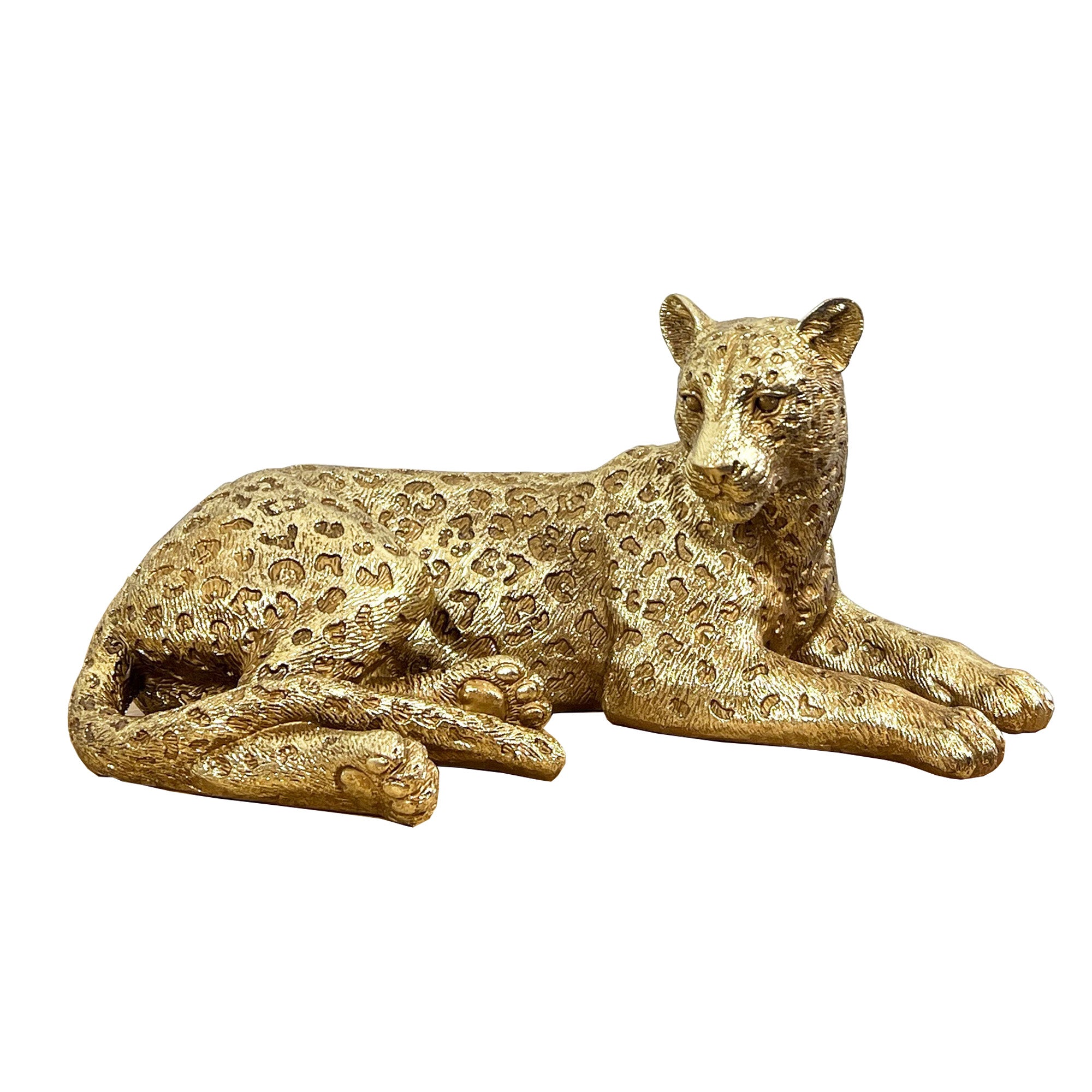 30cm Gold Leopard Ornament - Resin