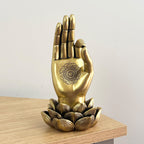 21cm Lotus Flower Gold Hand Ornament - Resin