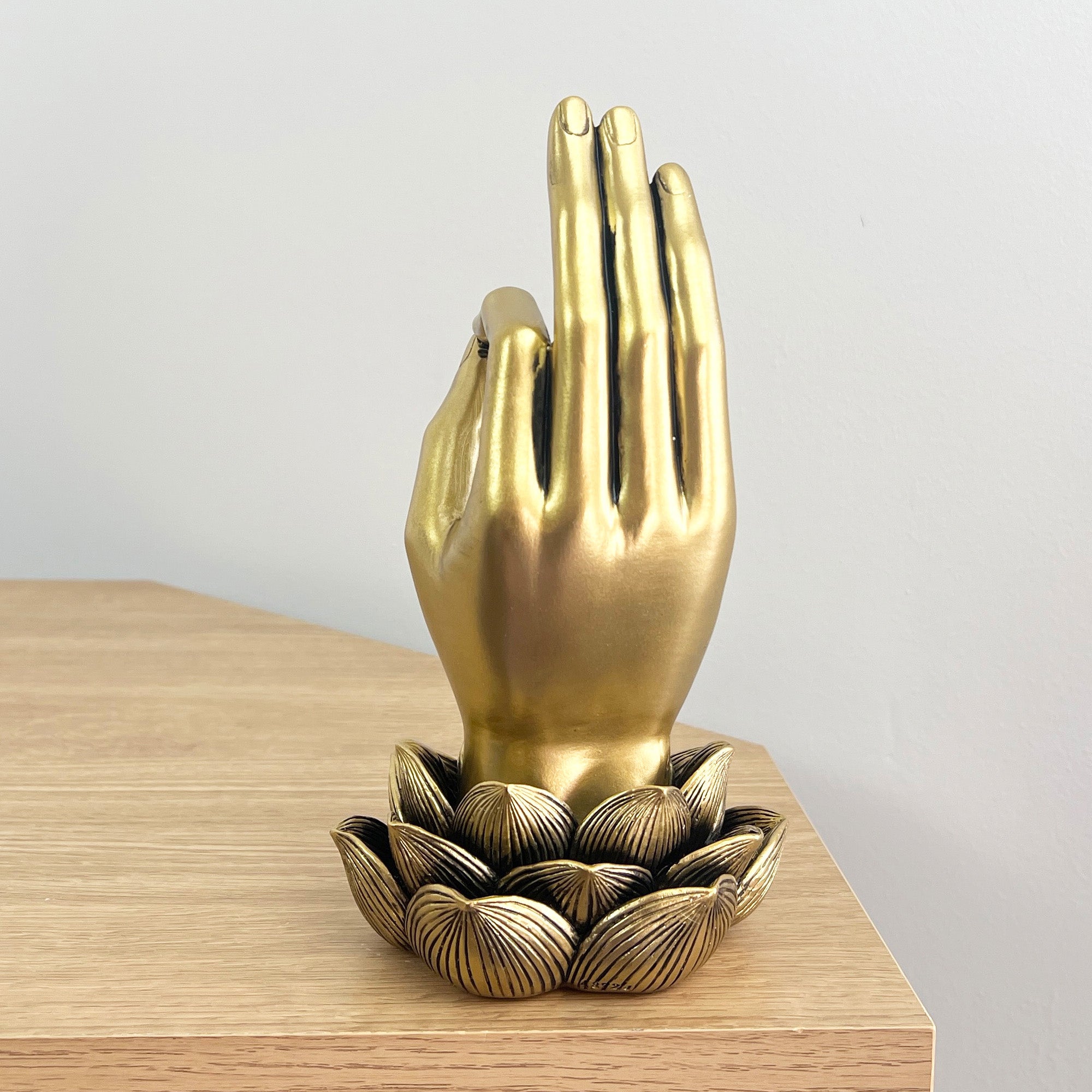 21cm Lotus Flower Gold Hand Ornament - Resin