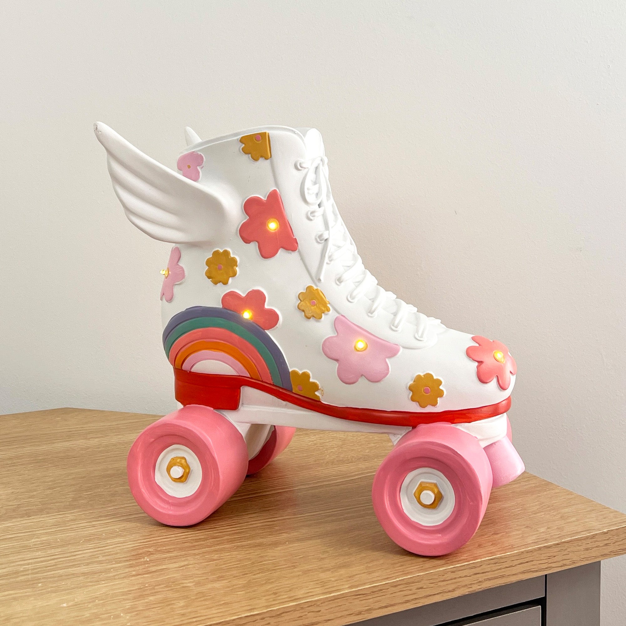 25cm LED Light Up Funky Roller Skate Ornament - Resin