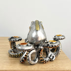 Silver Steampunk Octopus Candle Holder - Resin