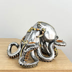 Silver Steampunk Octopus Candle Holder - Resin