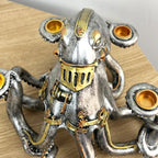Silver Steampunk Octopus Candle Holder - Resin