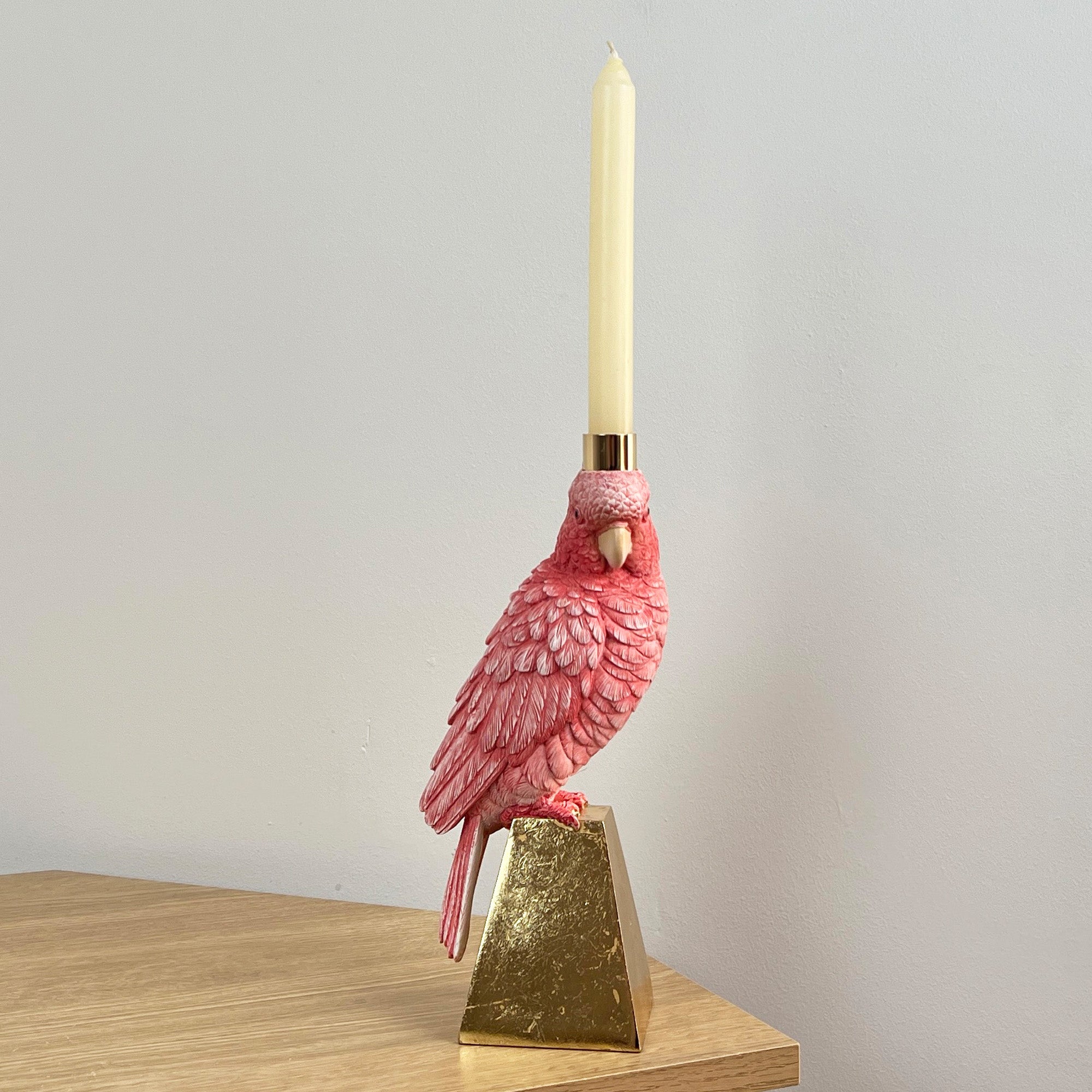 27cm Pink Bird Candle Holder – Resin