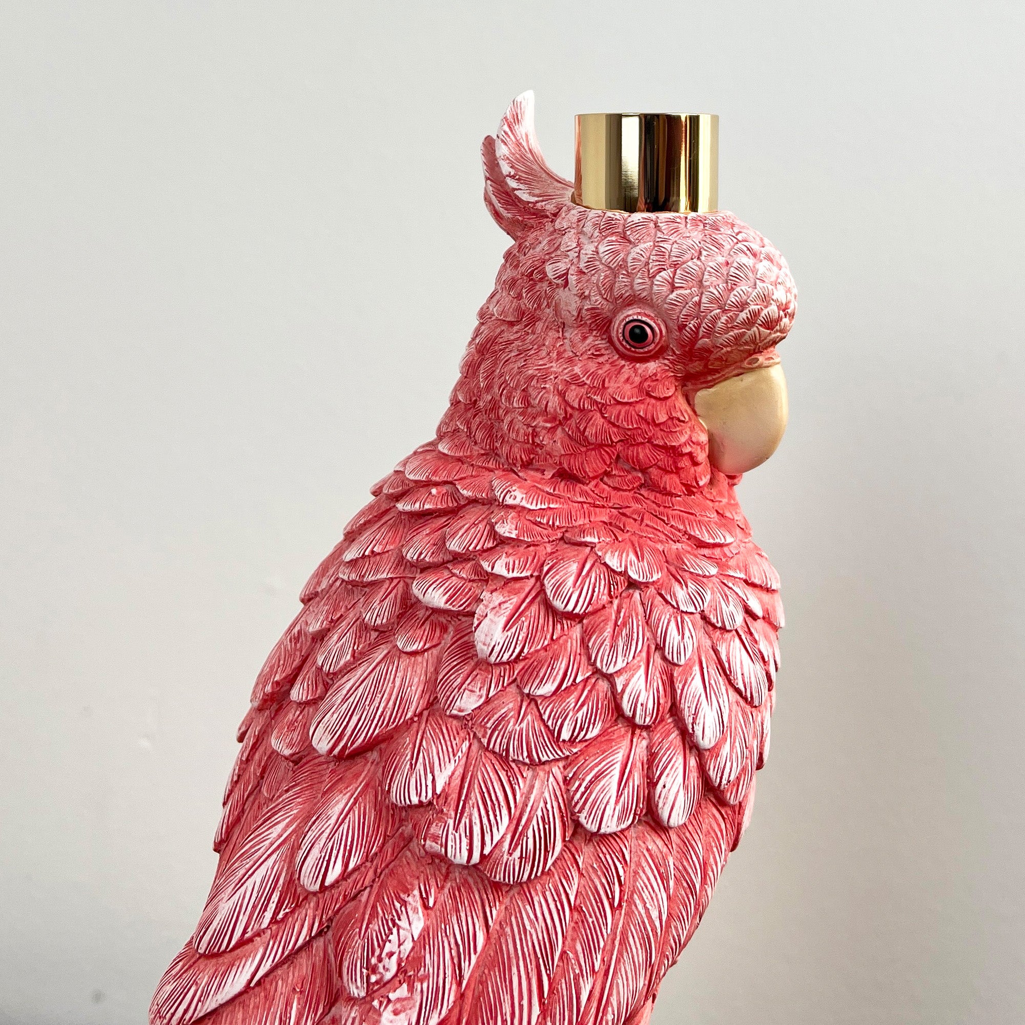 27cm Pink Bird Candle Holder – Resin