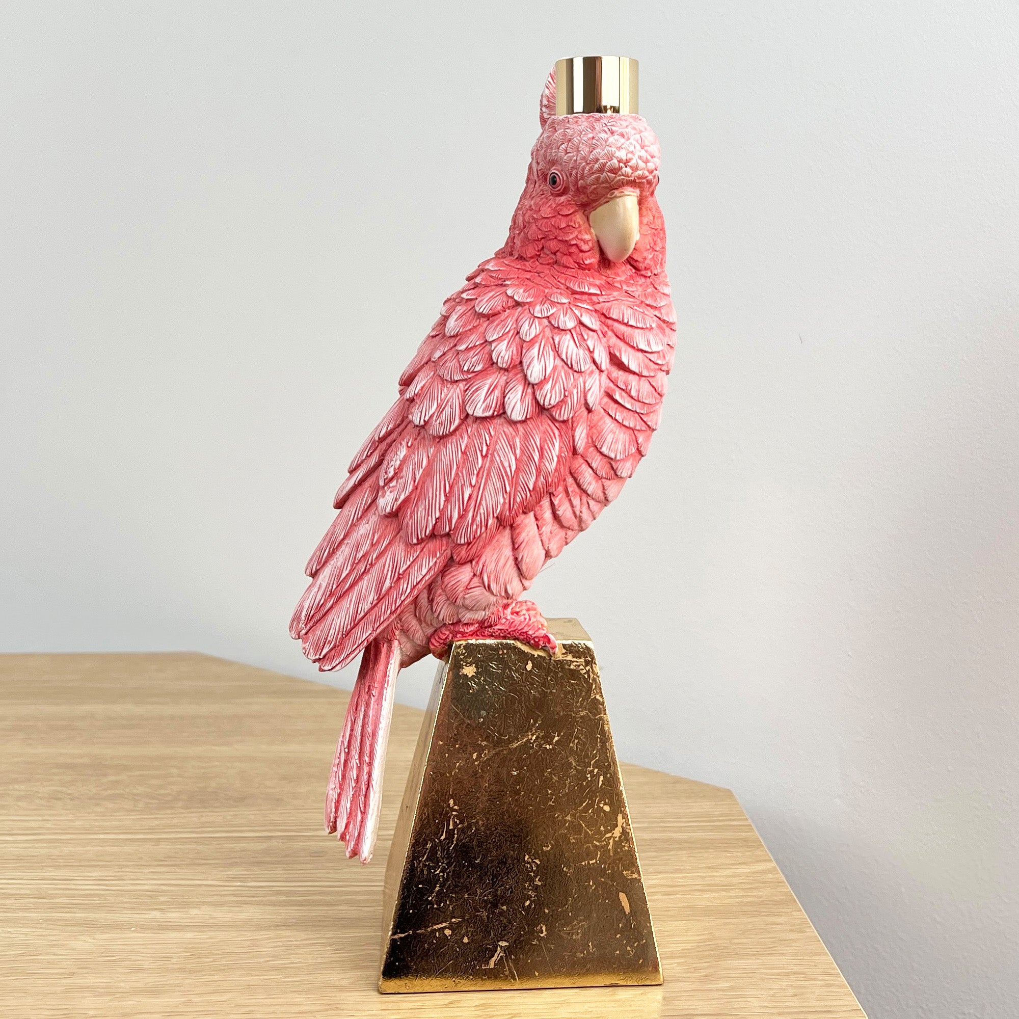 27cm Pink Bird Candle Holder – Resin