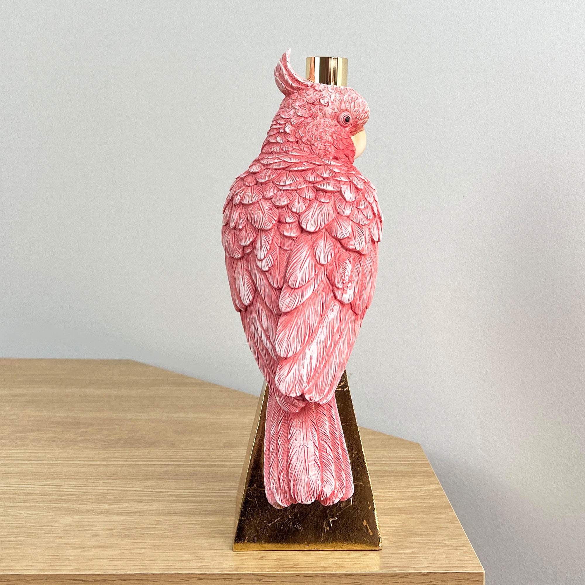 27cm Pink Bird Candle Holder – Resin
