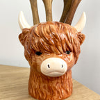 18cm Highland Cow Kitchen Utensil Pot / Jar