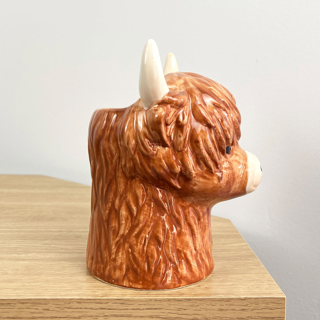 18cm Highland Cow Kitchen Utensil Pot / Jar
