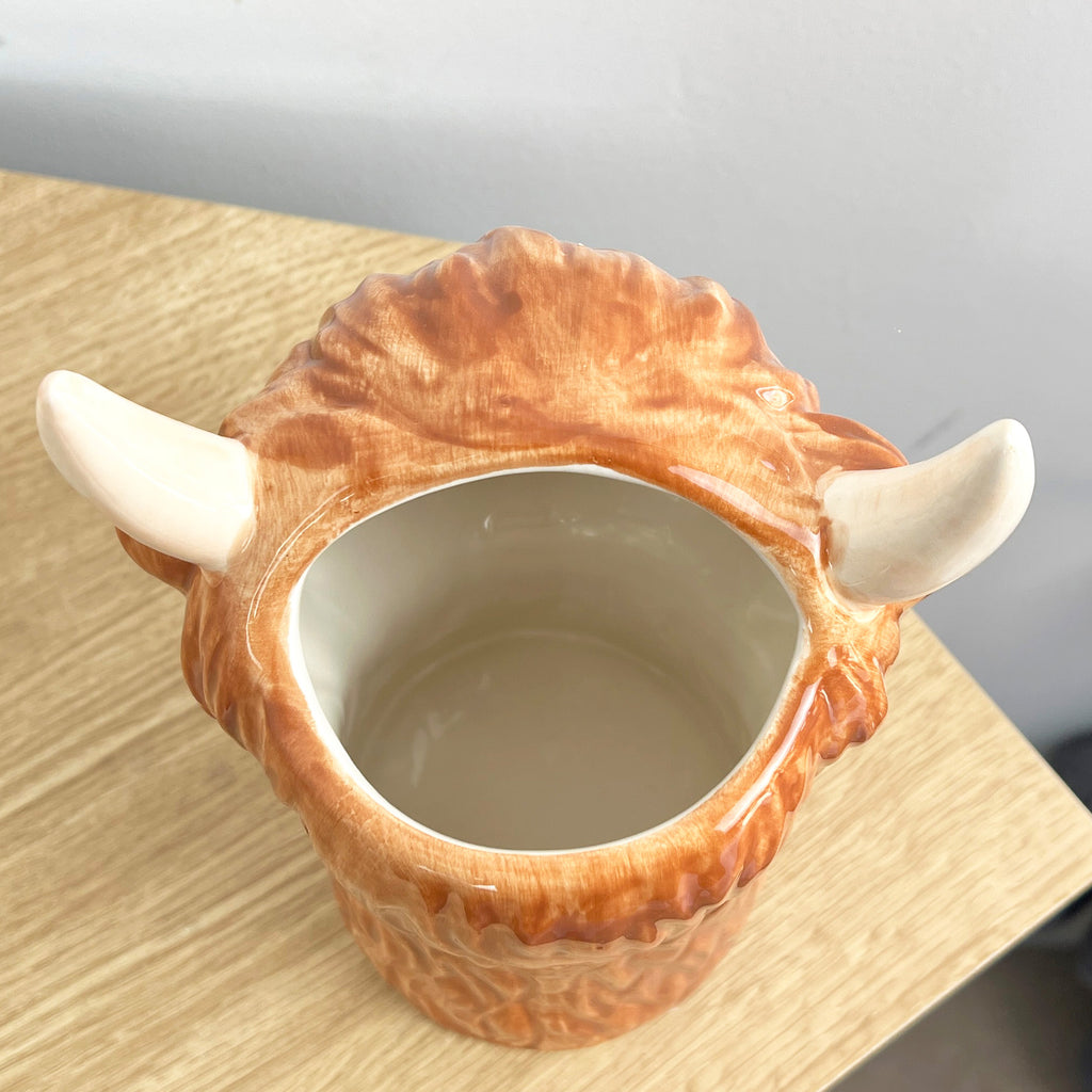 18cm Highland Cow Kitchen Utensil Pot / Jar