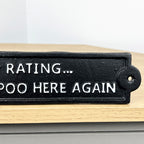 '5 ⭐ Rating Would Poo Here Again' Funny Toilet Wall Sign / Plaque