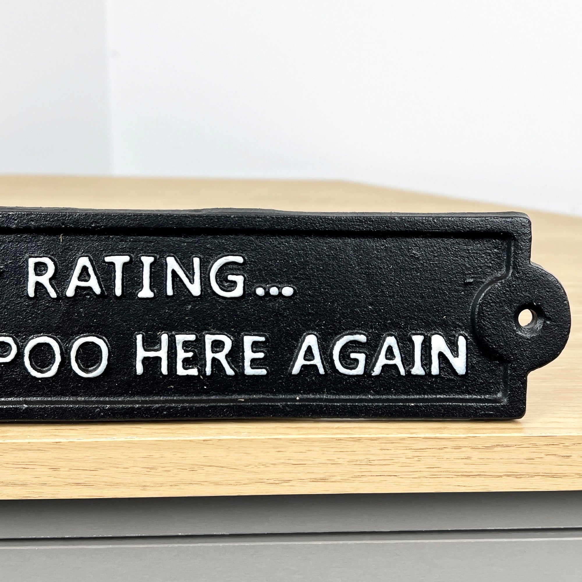 '5 ⭐ Rating Would Poo Here Again' Funny Toilet Wall Sign / Plaque