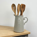 19cm 'Fleur De Lis' Kitchen Storage Jug - Grey