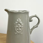 19cm 'Fleur De Lis' Kitchen Storage Jug - Grey