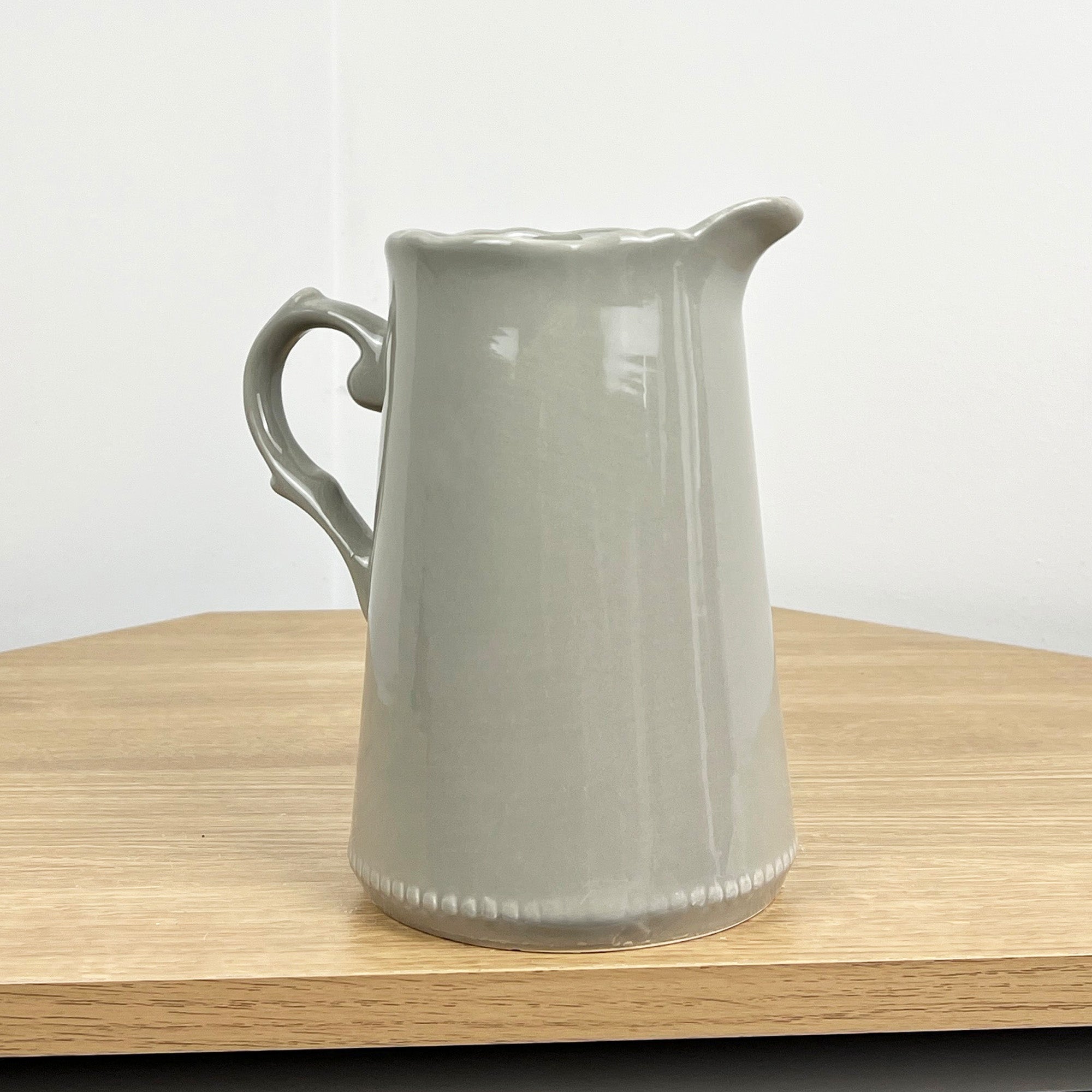 19cm 'Fleur De Lis' Kitchen Storage Jug - Grey