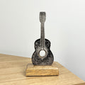 20cm Metal Guitar on Wood Music Ornament