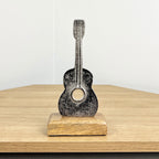 20cm Metal Guitar on Wood Music Ornament