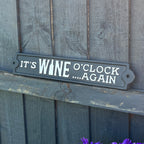 34cm 'It's Wine O'Clock... Again' Cast Iron Wall Sign / Plaque