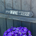 34cm 'It's Wine O'Clock... Again' Cast Iron Wall Sign / Plaque