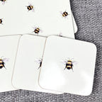 Set of 4 Placemats and Coasters - Pale Green Bee Design