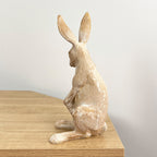 26cm Wood Effect Resin Hare Ornament