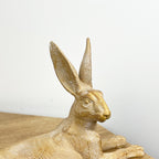 25.5cm Wood Effect Resin Laying Hare Ornament