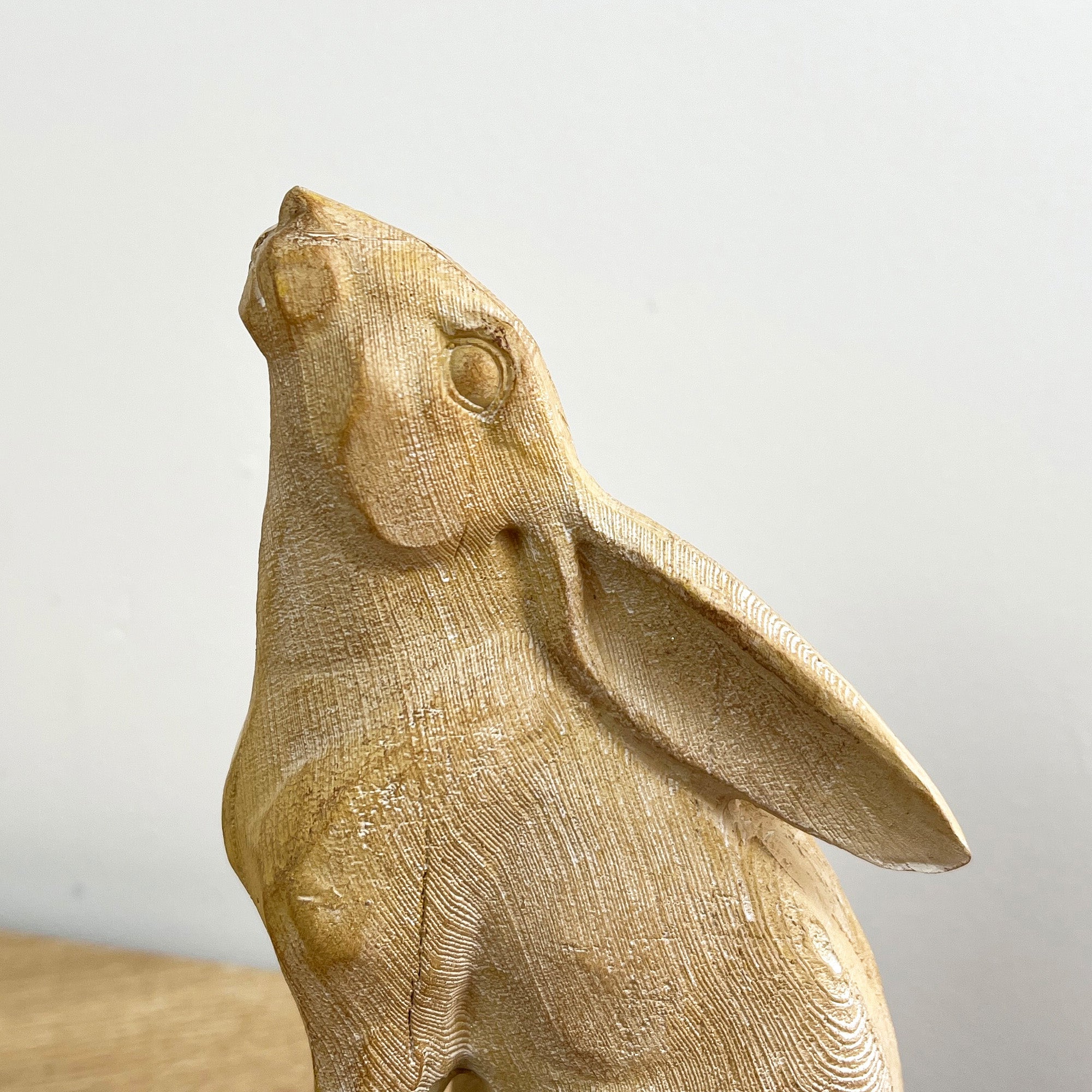 20cm Wood Effect Resin Gazing Hare Ornament