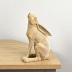 20cm Wood Effect Resin Gazing Hare Ornament