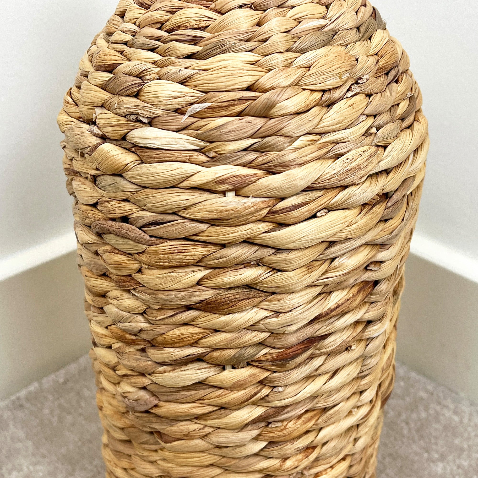 40cm Large Woven Water Hyacinth Floor Standing Vase