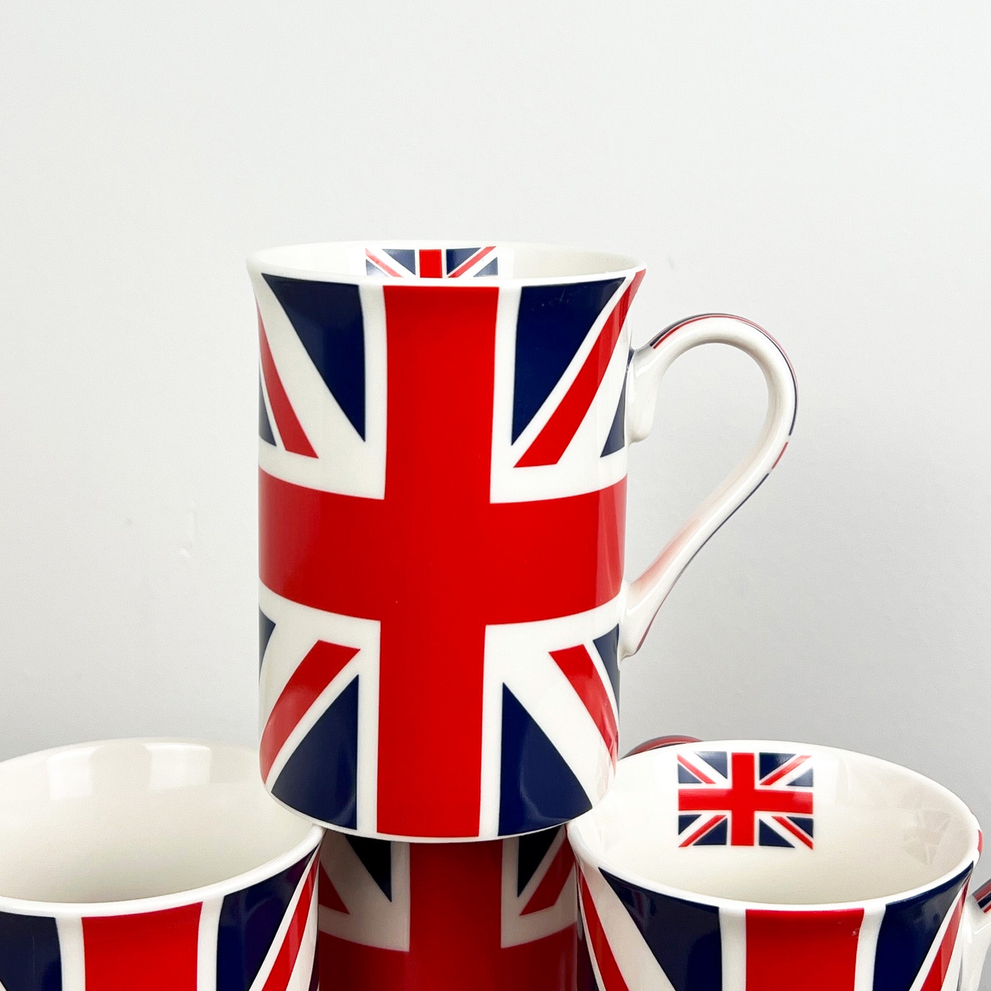 Set of 4 Union Jack UK Flag 250ml Mugs - Fine China