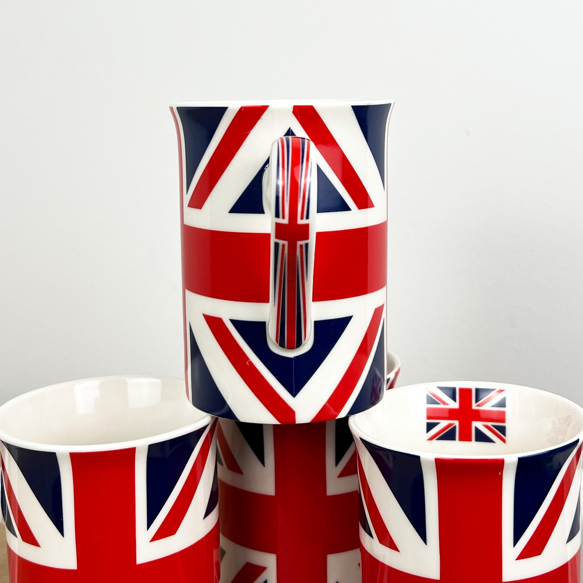Set of 4 Union Jack UK Flag 250ml Mugs - Fine China