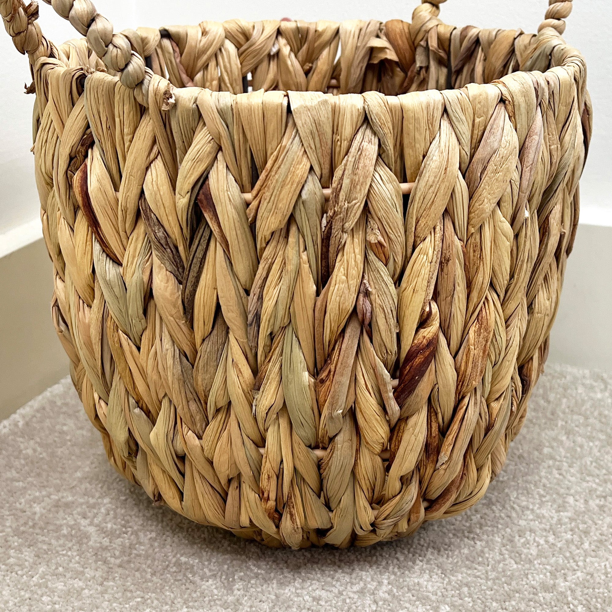 26cm Woven Water Hyacinth Basket Planter