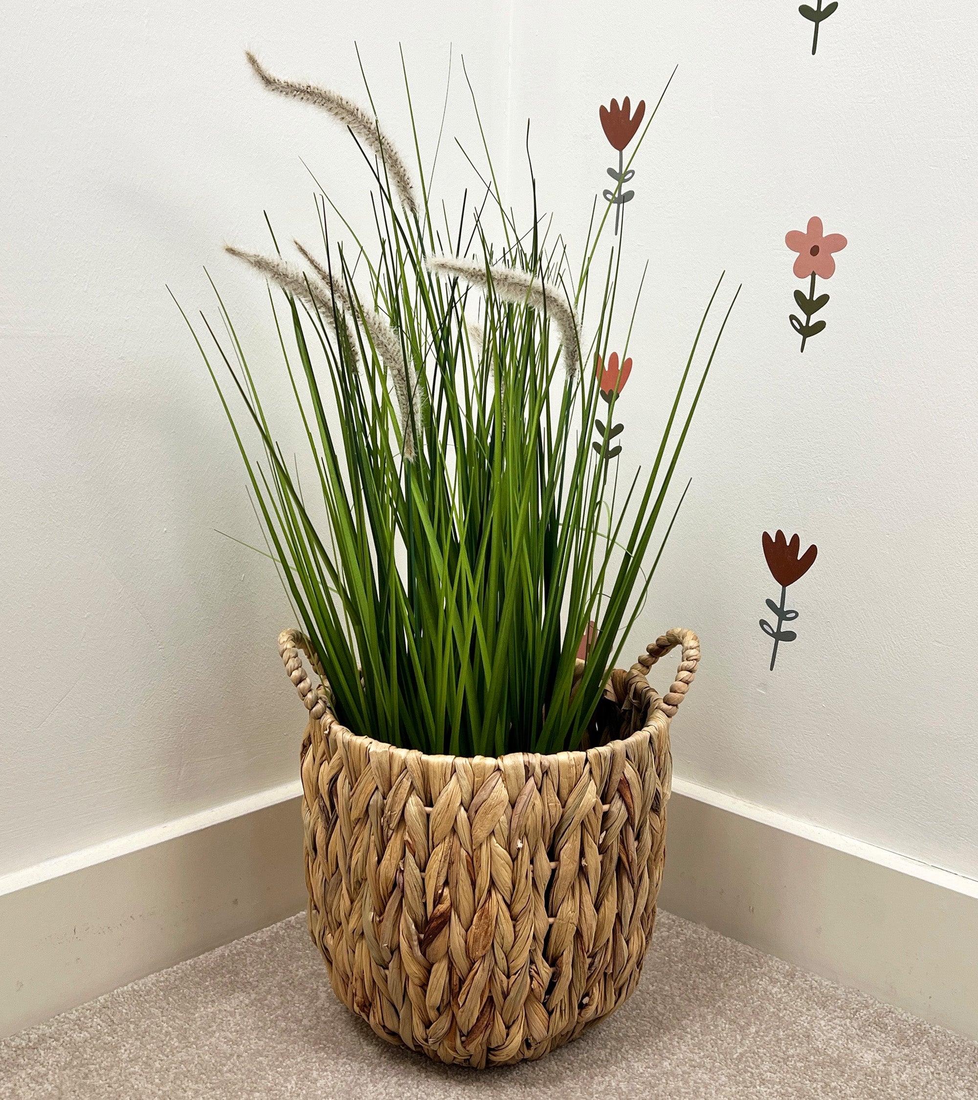 26cm Woven Water Hyacinth Basket Planter