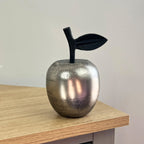 15.5cm Metal Apple Fruit Ornament – Silver