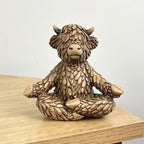 10.8cm Meditating Highland Cow Ornament - Resin