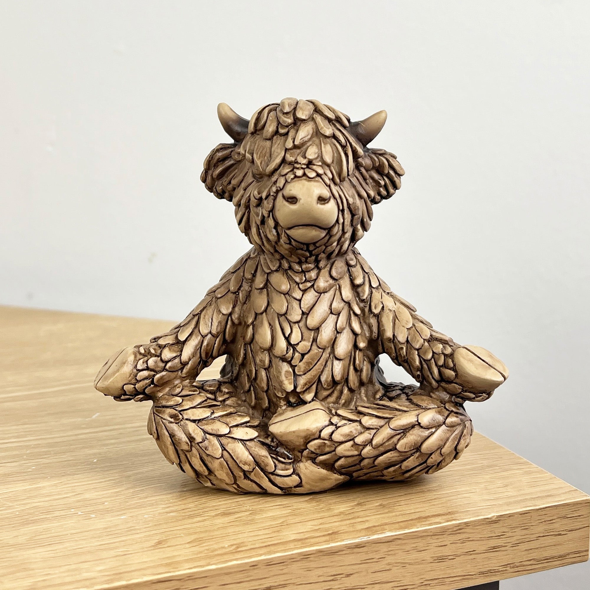 10.8cm Meditating Highland Cow Ornament - Resin