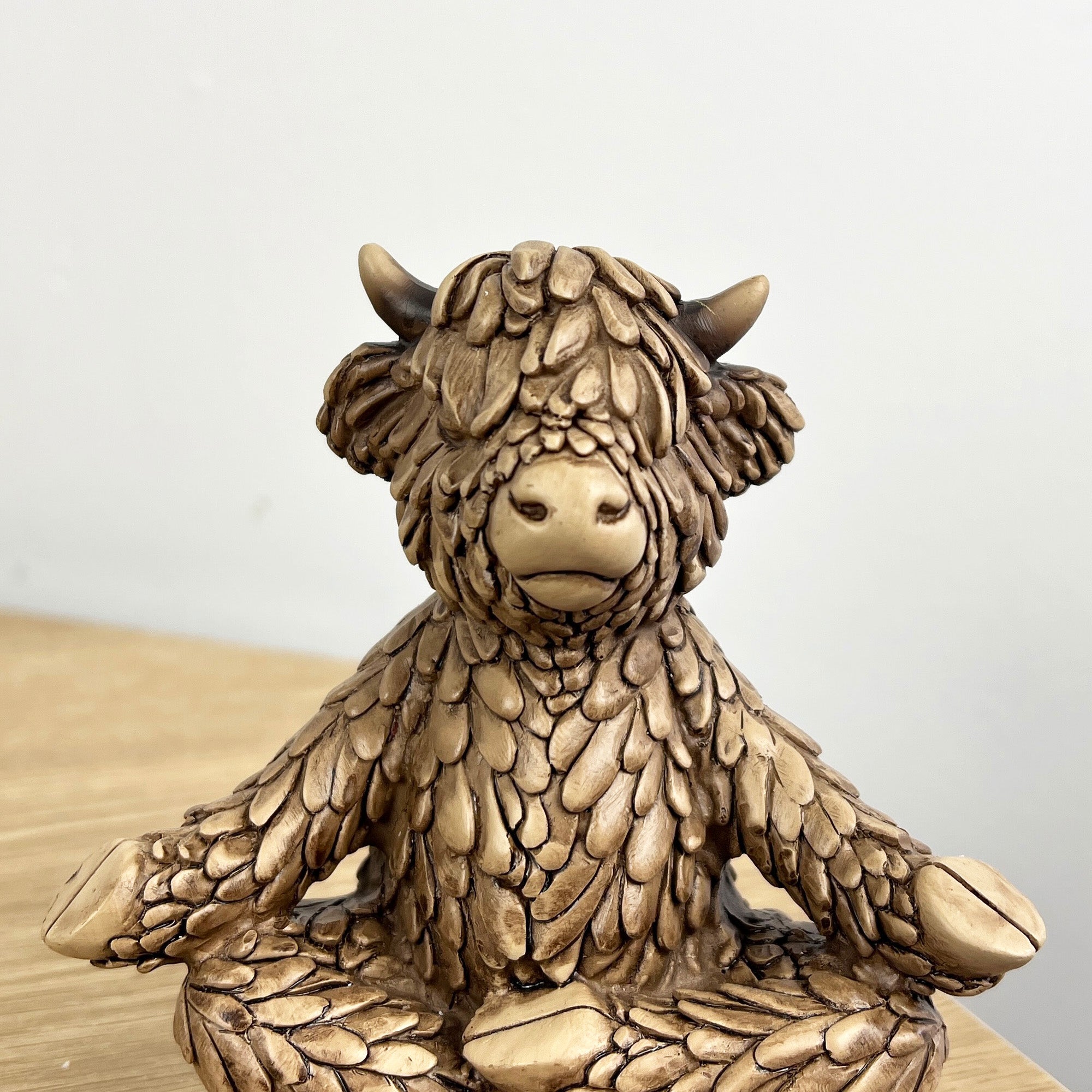 10.8cm Meditating Highland Cow Ornament - Resin