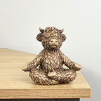 10.8cm Meditating Highland Cow Ornament - Resin
