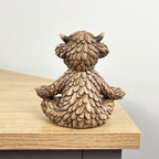 10.8cm Meditating Highland Cow Ornament - Resin