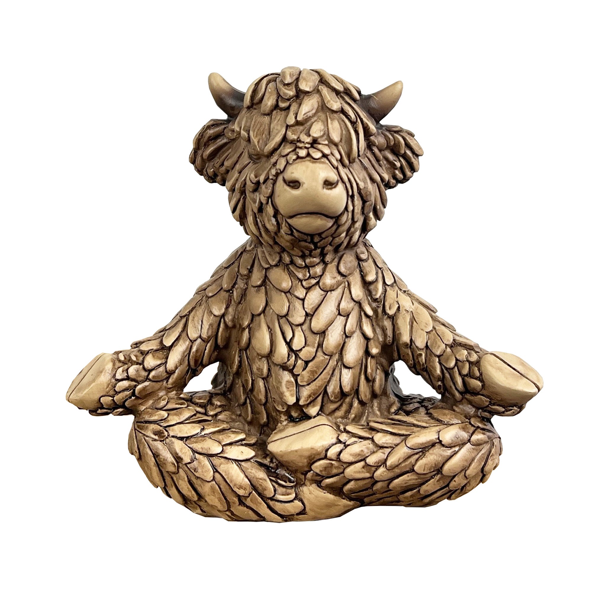 10.8cm Meditating Highland Cow Ornament - Resin