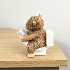 11.5cm Highland Cow on the Toilet Ornament - Resin
