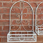 Set of 2 Vintage Style Wall Mounted Outdoor Planter Shelves - Cream