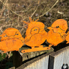34cm Rusty Metal Birds Silhouette Decorative Fence Topper