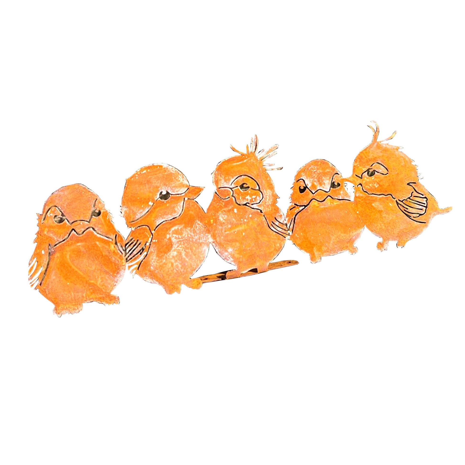 34cm Rusty Metal Birds Silhouette Decorative Fence Topper