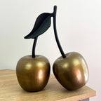 32cm Large Metal Cherry Fruit Ornament – Gold