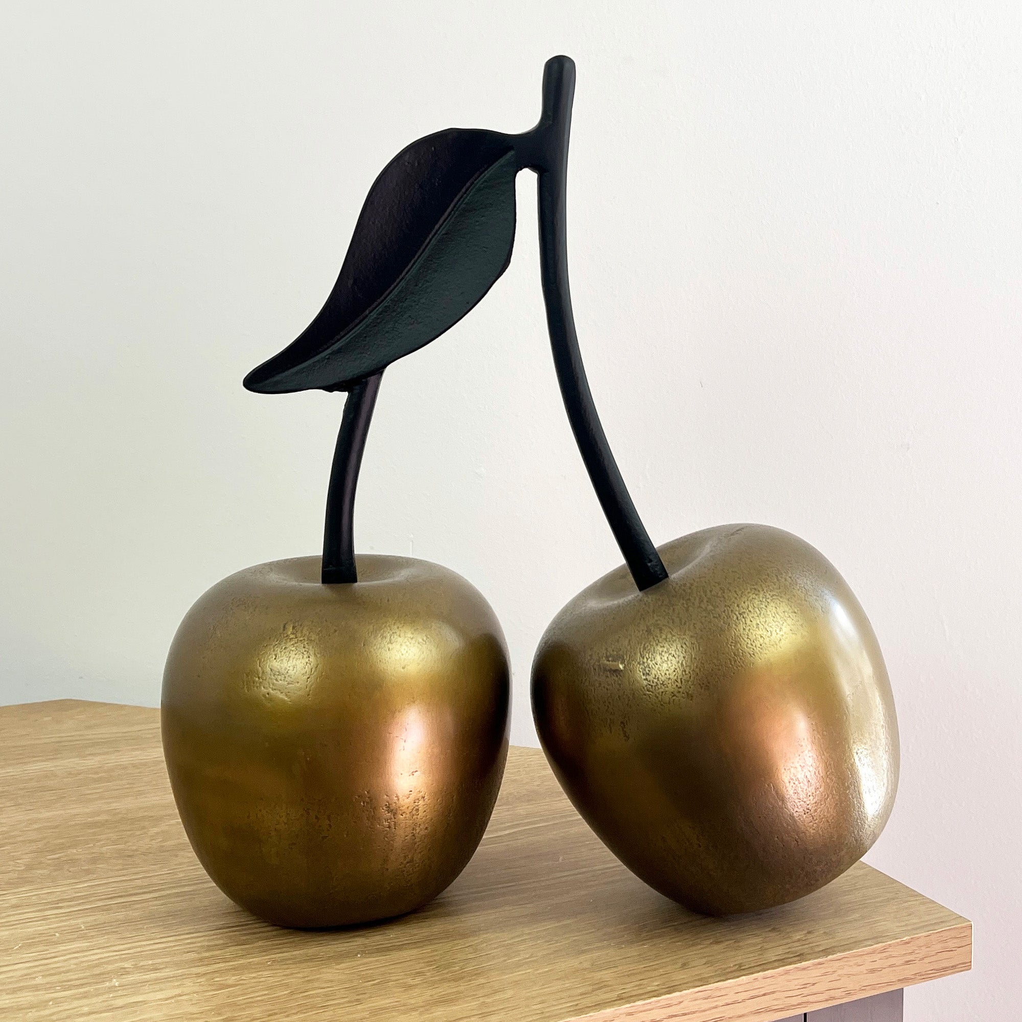 32cm Large Metal Cherry Fruit Ornament – Gold