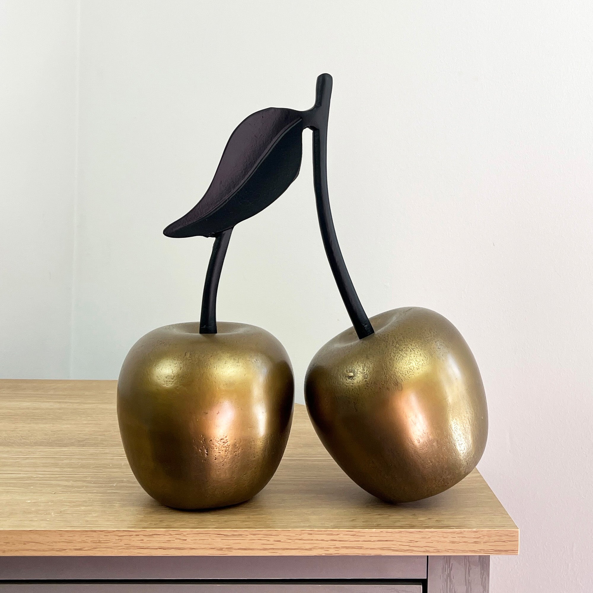 32cm Large Metal Cherry Fruit Ornament – Gold