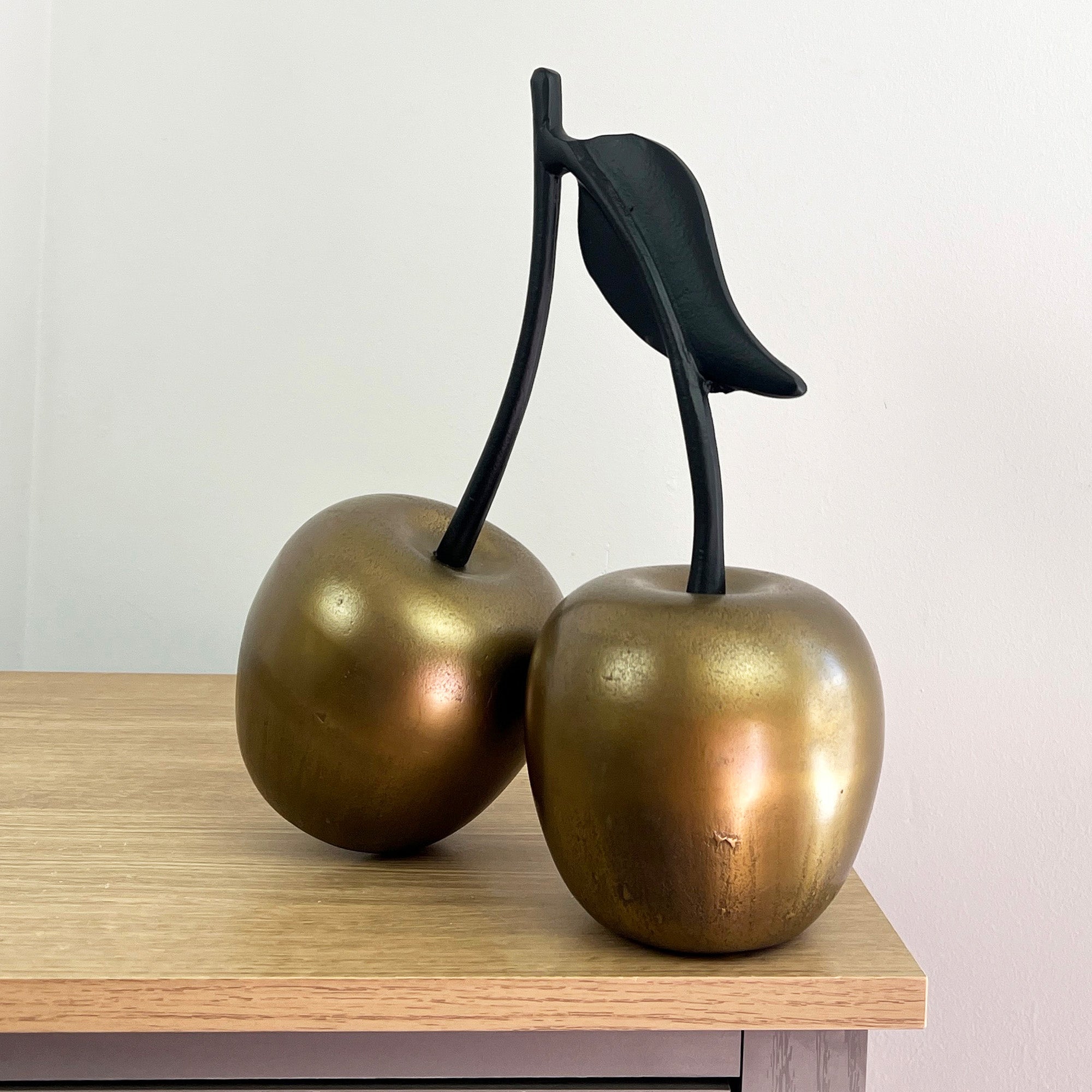 32cm Large Metal Cherry Fruit Ornament – Gold