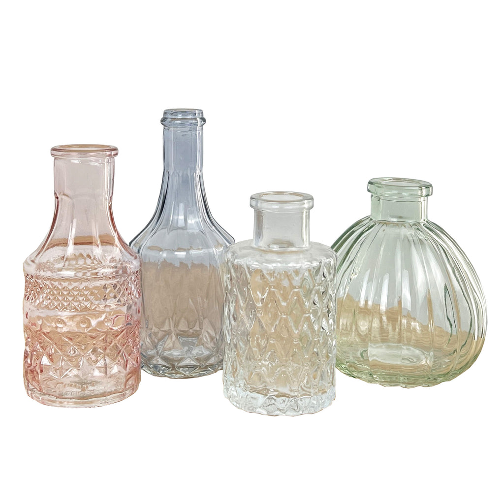 Set of 4 Vintage Style Bud Vases