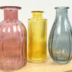 3 Piece Glass Bud Vase Set - Eclectic Mix